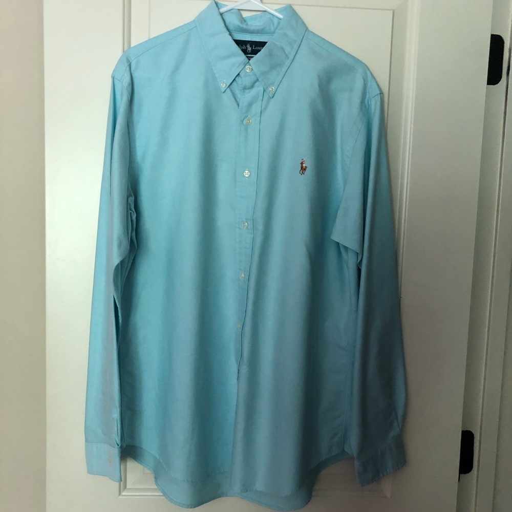 Ralph Lauren men’s teal blue button down shirt